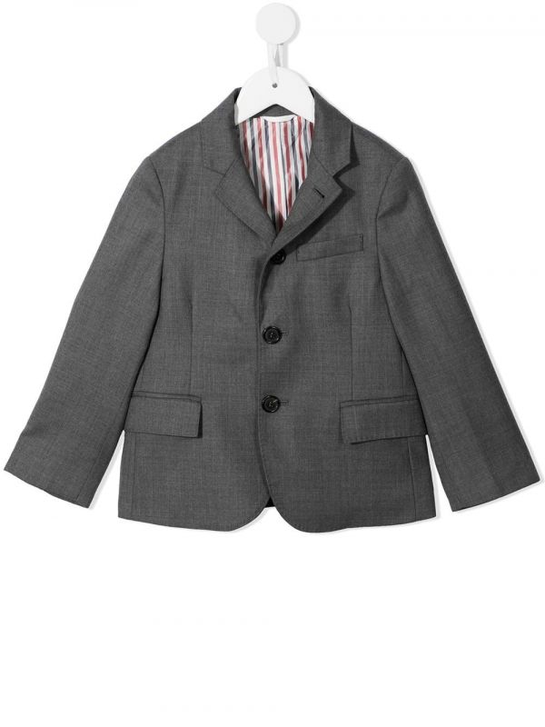  Thom Browne Kids Super 120s Twill Blazer - Grey 