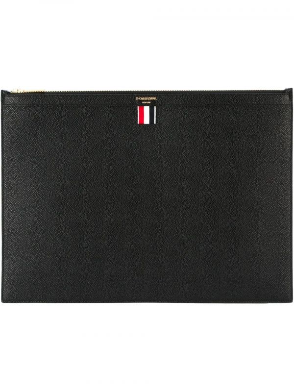  Thom Browne Large Zipper Laptop Holder - Black 