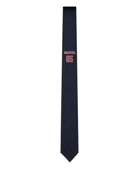  Thom Browne Logo-jacquard Silk Tie - Blue 