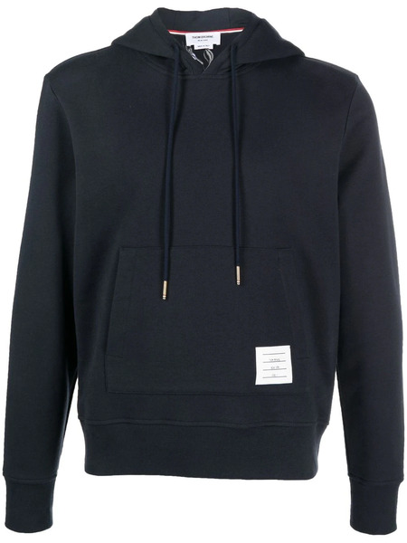  Thom Browne Logo-patch Hoodie - Blue 