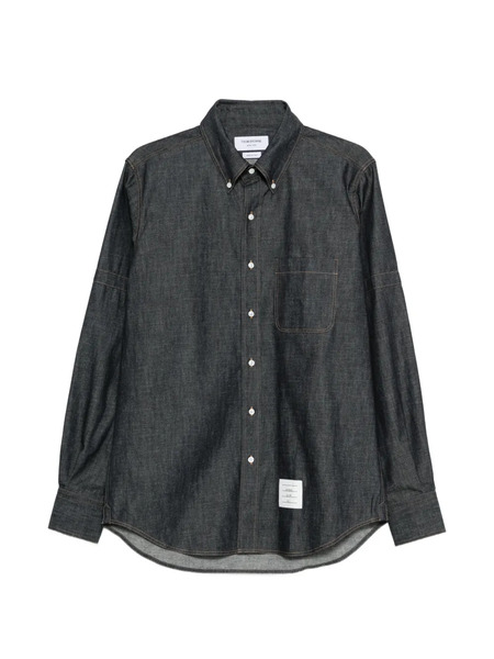  Thom Browne Logo-patch Shirt - Blue 