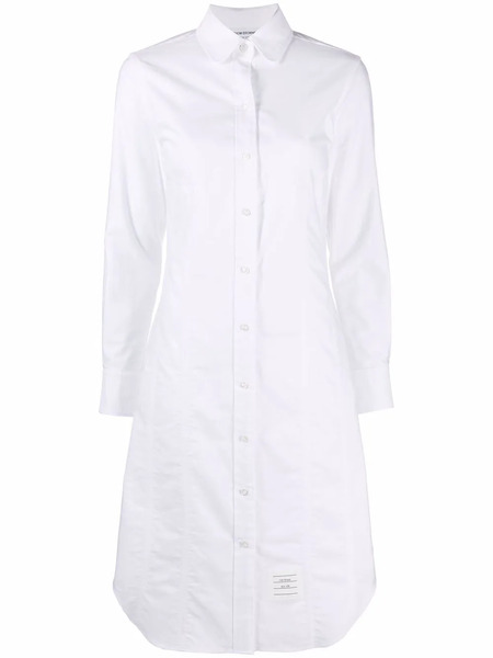  Thom Browne Logo Patch Shirtdress - White 