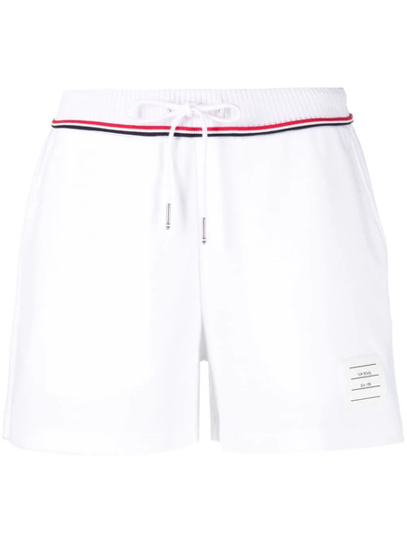  Thom Browne Logo-patch Sweat Shorts - White 