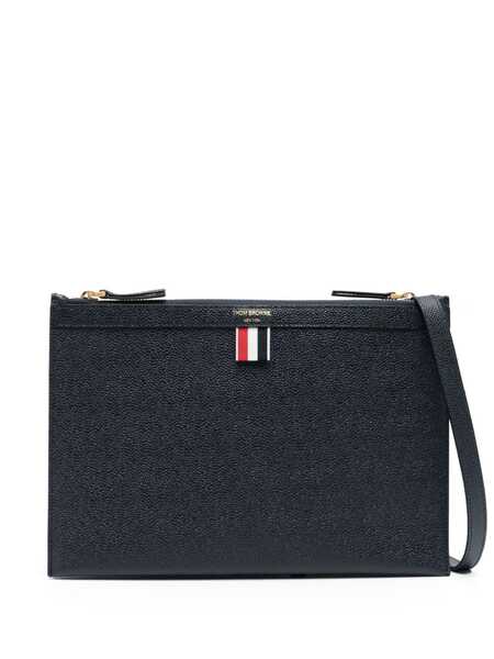  Thom Browne Logo-print Leather Cross Body Bag - Blue 