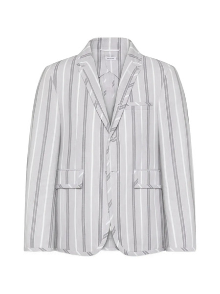  Thom Browne Madras Striped Blazer - Grey 