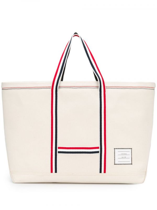  Thom Browne Medium Tool Tote Bag - White 