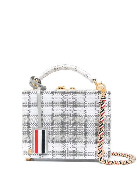  Thom Browne Mini Woven Tartan Tweed Bag - Grey 
