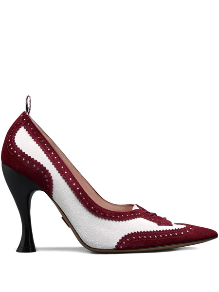 Thom Browne 105mm Calf-suede Low-throat Wingtip Pumps - Red 