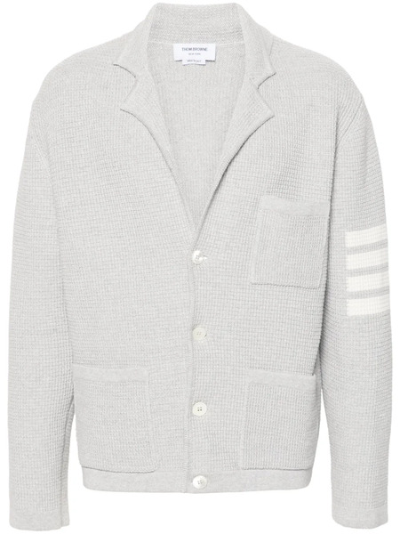  Thom Browne Notched-lapels Drop-shoulder Cardigan - Grey 