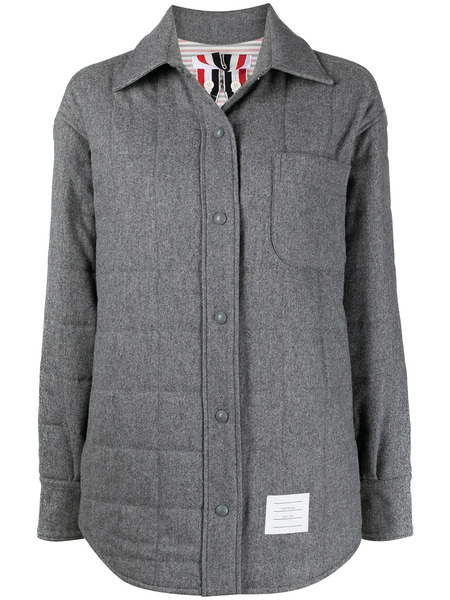  Thom Browne Oversized Padded Shirt Jacket - Grey 