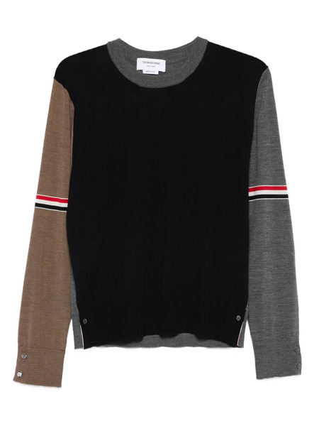  Thom Browne Panelled Wool Sweater - Blue 
