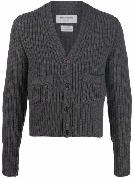  Thom Browne Patch-pocket Cashmere Cardigan - Grey 