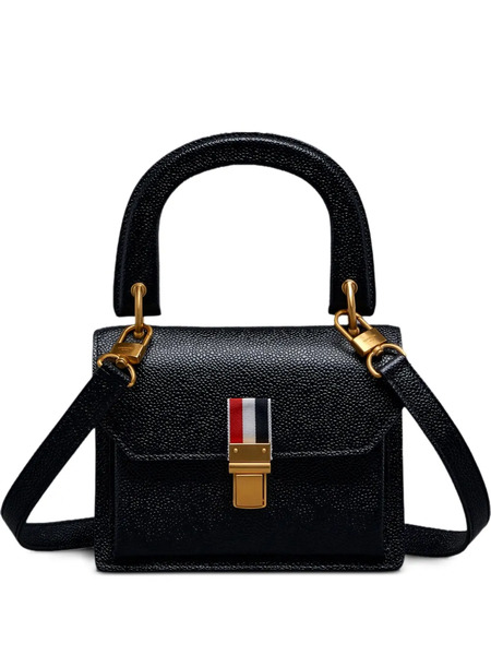  Thom Browne Pebble-grain Leather Tote Bag - Black 