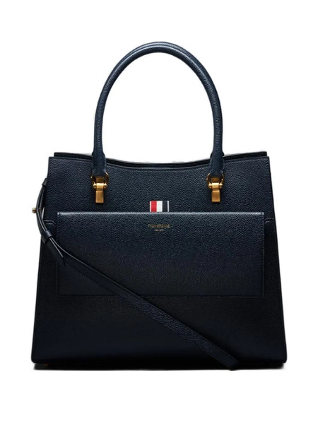  Thom Browne Pebble Grain Leather Tote Bag - Blue 