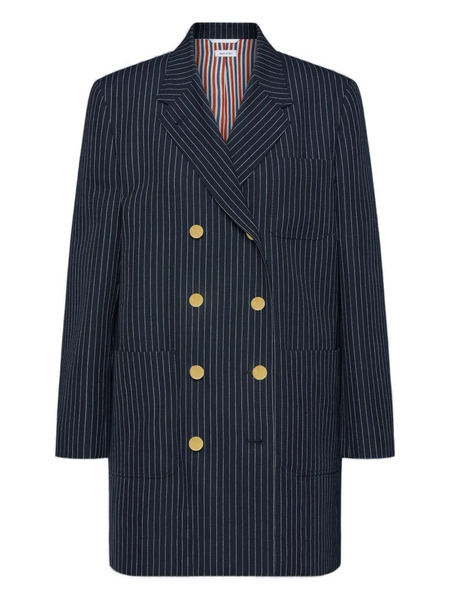  Thom Browne Pinstripe Double-breasted Jacket - Blue 