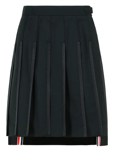  Thom Browne Pleated Grosgrain Midi Skirt - Black 