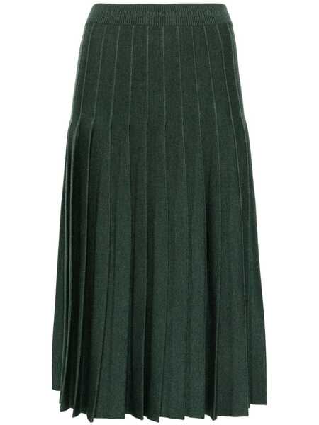  Thom Browne Pleated Knitted Midi Skirt - Green 
