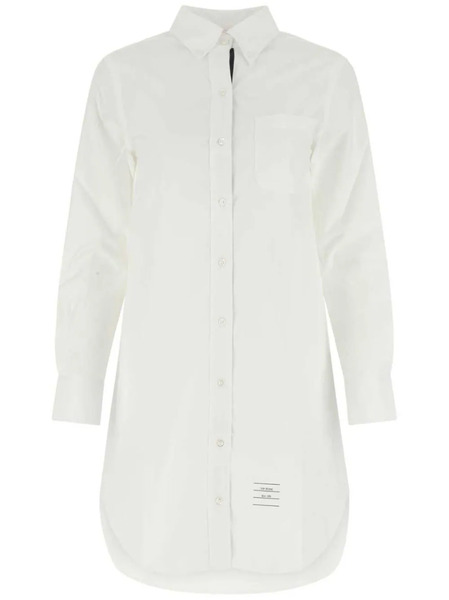  Thom Browne Poplin Shirt Dress - White 