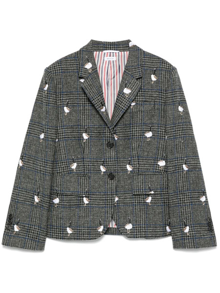  Thom Browne Prince Of Wales Hunting Tweed Blazer - Grey 