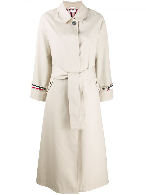  Thom Browne Raglan-sleeve Waterproof Trench Overcoat - Neutrals 