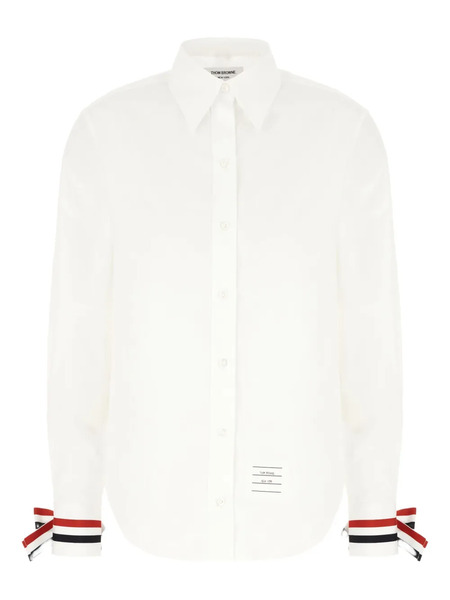  Thom Browne Ribbon-cuff Cotton Shirt - White 