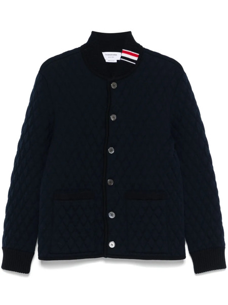  Thom Browne Rwb Stripe-detail Quilted Jacket - Blue 