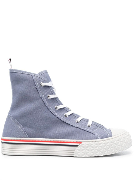  Thom Browne Rwb-stripe High-top Sneakers - Blue 