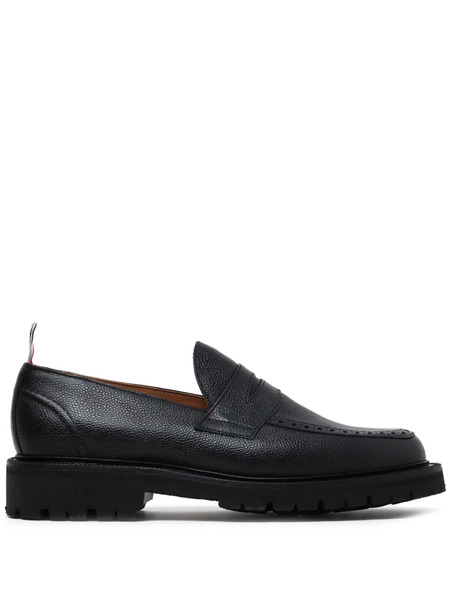  Thom Browne Rwb-stripe Leather Loafers - Black 