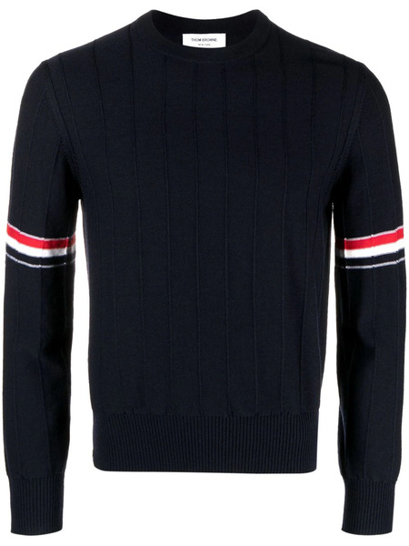  Thom Browne Rwb-stripe Long-sleeve Jumper - Blue 