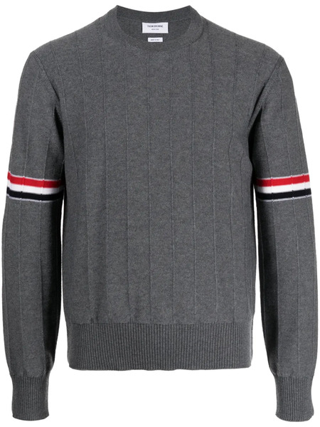  Thom Browne Rwb-stripe Long-sleeve Jumper - Grey 