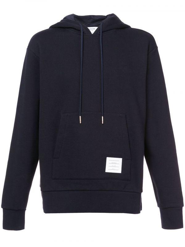  Thom Browne Rwb Stripe Loopback Hoodie - Blue 