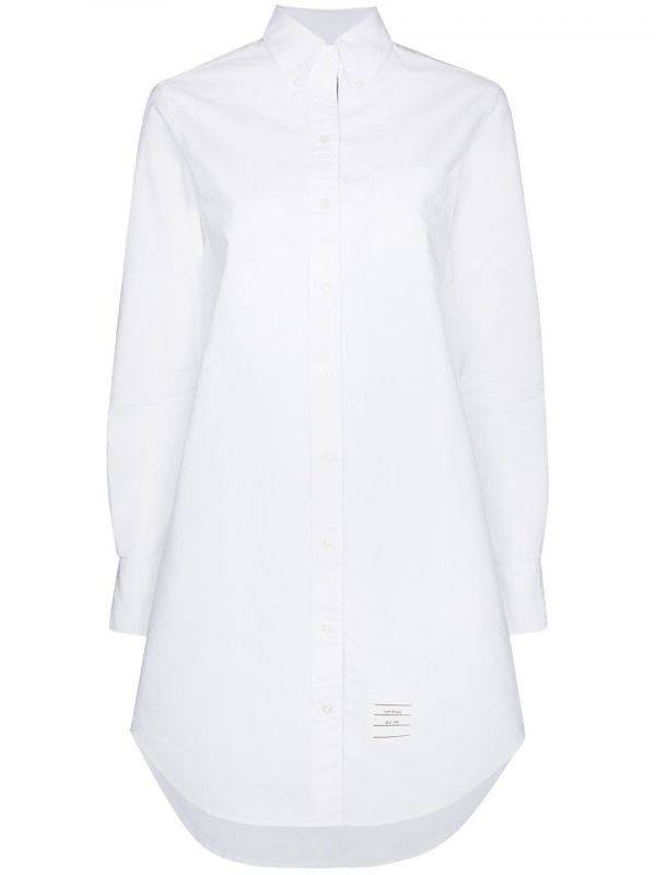  Thom Browne Rwb-stripe Mini Shirtdress - White 
