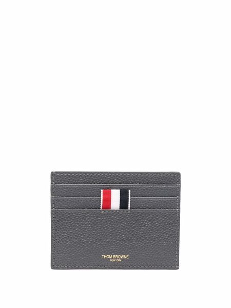  Thom Browne Rwb-stripe Pebbled Cardholder - Grey 