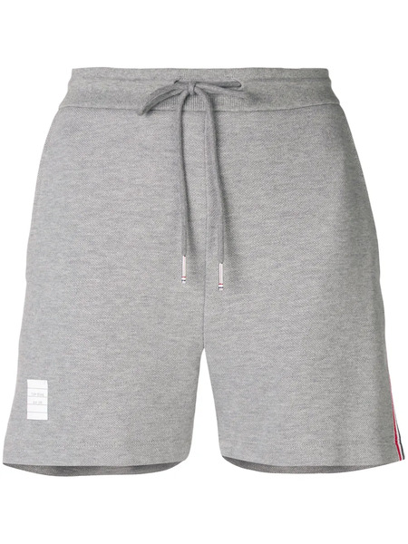  Thom Browne Rwb Stripe Piqué Shorts - Grey 