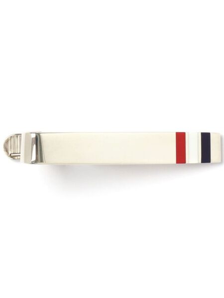  Thom Browne Rwb-stripe Sterling-silver Tie Bar 
