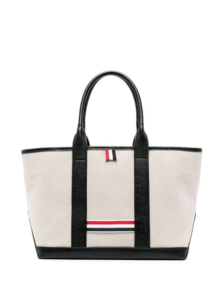  Thom Browne Rwb-stripe Tote Bag - Neutrals 