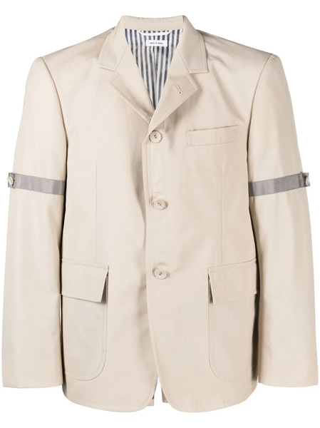  Thom Browne Single-breasted Button-fastening Jacket - Neutrals 