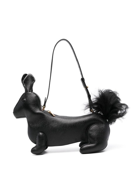  Thom Browne Squirrel-motif Leather Shoulder Bag - Black 
