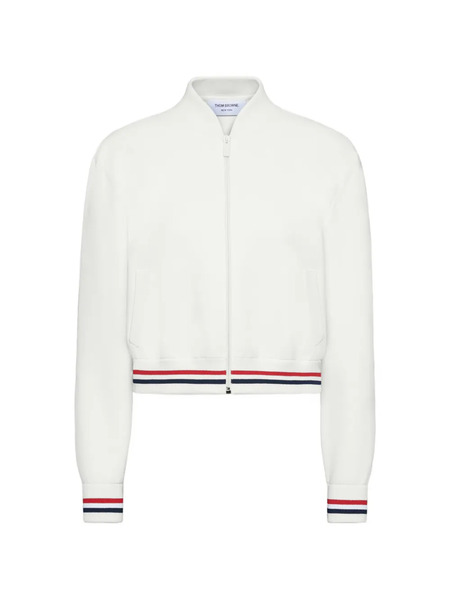  Thom Browne Stripe-detail Bomber Jacket - White 