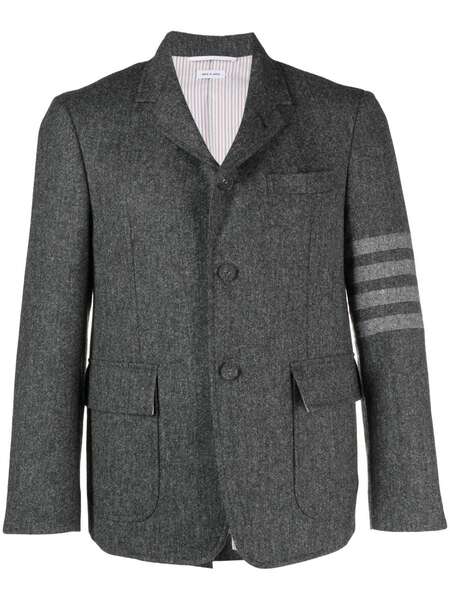  Thom Browne Stripe-detail Single-breasted Blazer - Grey 