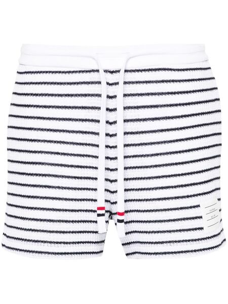  Thom Browne Striped Cotton Shorts - White 