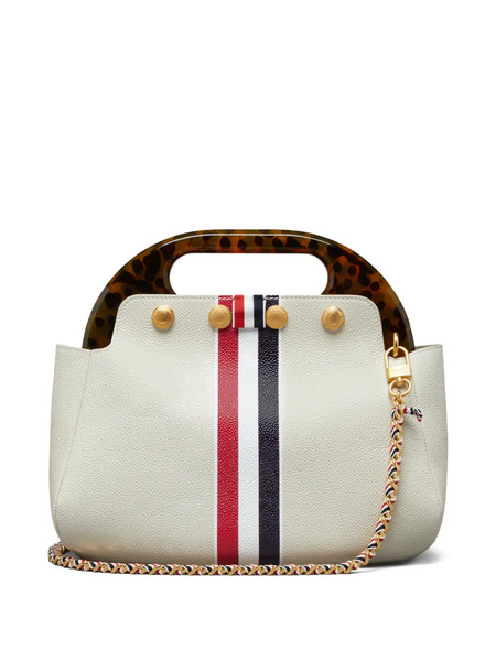  Thom Browne Striped-detail Leather Shoulder Bag - Neutrals 