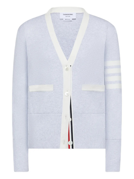  Thom Browne Striped Front-pocket Cardigan - Grey 