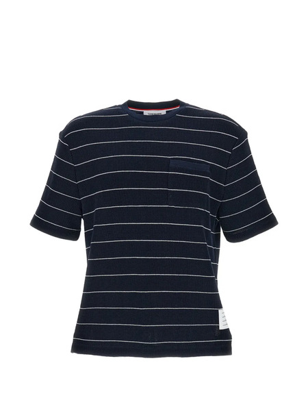  Thom Browne Striped-pattern Pocket T-shirt - Blue 