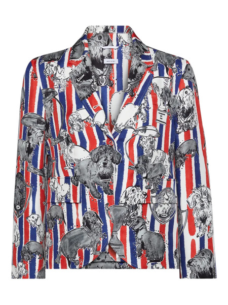  Thom Browne Striped Toile Jacket - White 