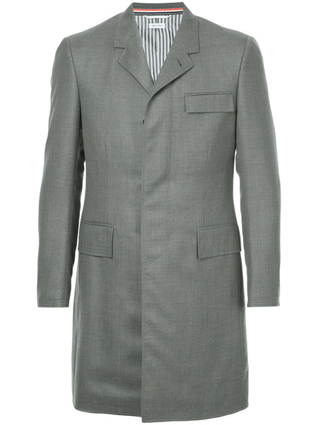  Thom Browne Super 120s Chesterfield Overcoat - Grey 