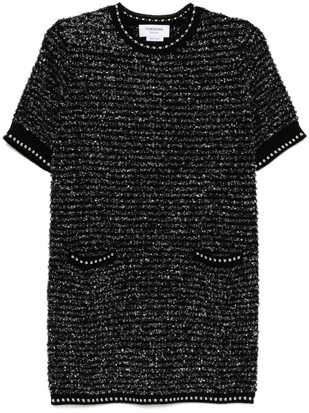  Thom Browne Tweed Mini Dress - Black 