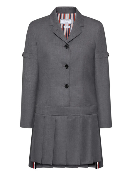  Thom Browne Twill Pleated Mini Dress - Grey 