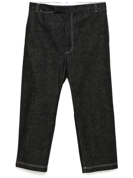  Thom Browne Unconstructed Contrast-topstitiching Jeans - Black 