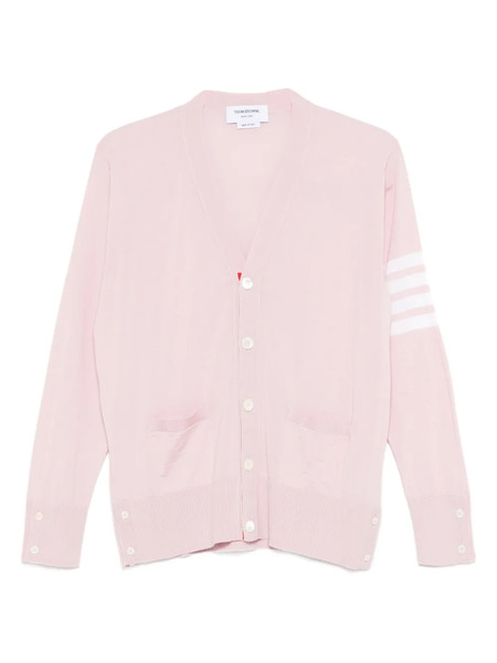  Thom Browne V-neck Fine-knit Cardigan - Pink 